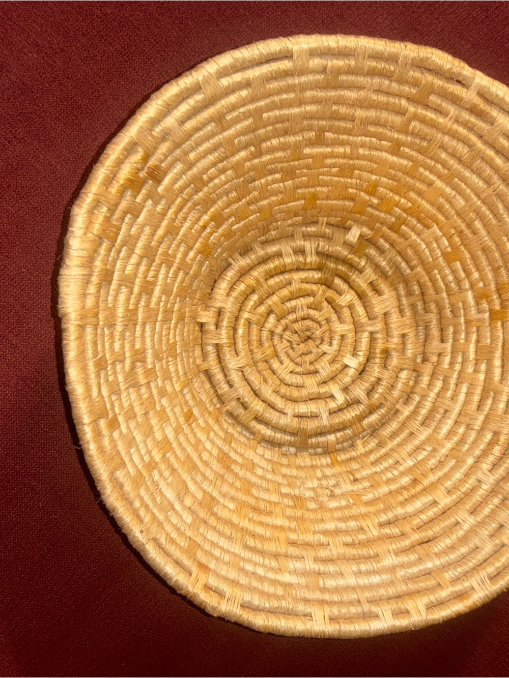 Handwoven Decorative Wall Basket in Cream - Unbranded Fiber Art